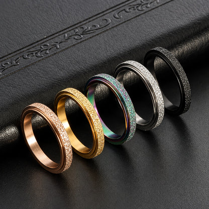3mm Rotating Spinner Ring – Minimalist Sandblasted Stainless Steel Band