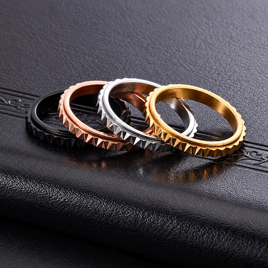 Rotatable Gear Spinner Ring – 3mm Stainless Steel Stress Relief Band