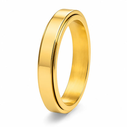 4mm Rotatable Spinner Ring – Black Stainless Steel Unisex Band