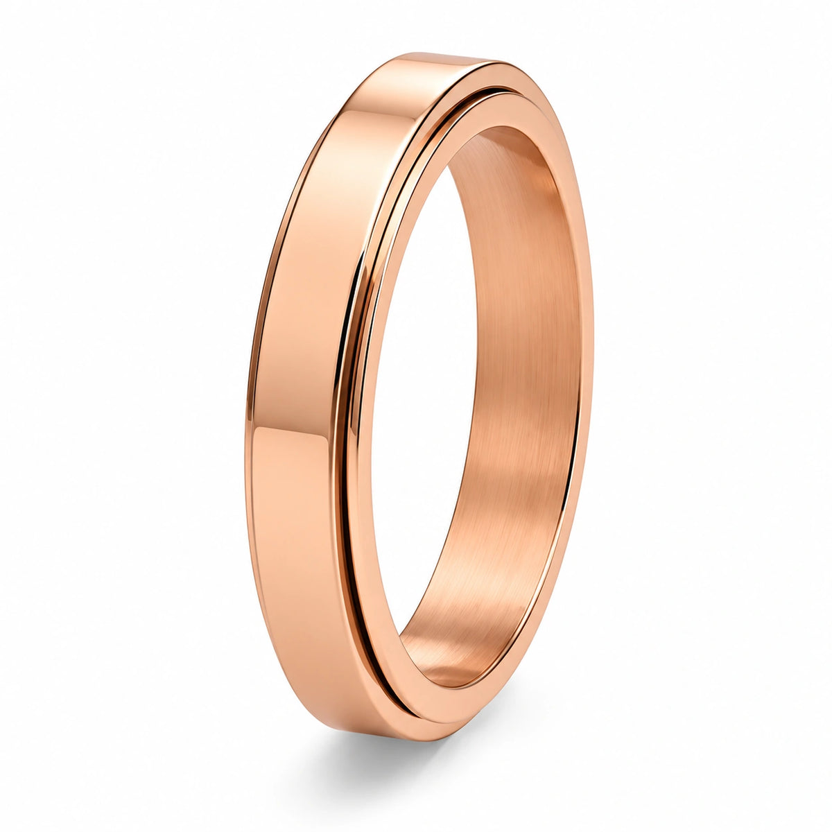 4mm Rotatable Spinner Ring – Black Stainless Steel Unisex Band