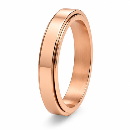 4mm Rotatable Spinner Ring – Black Stainless Steel Unisex Band