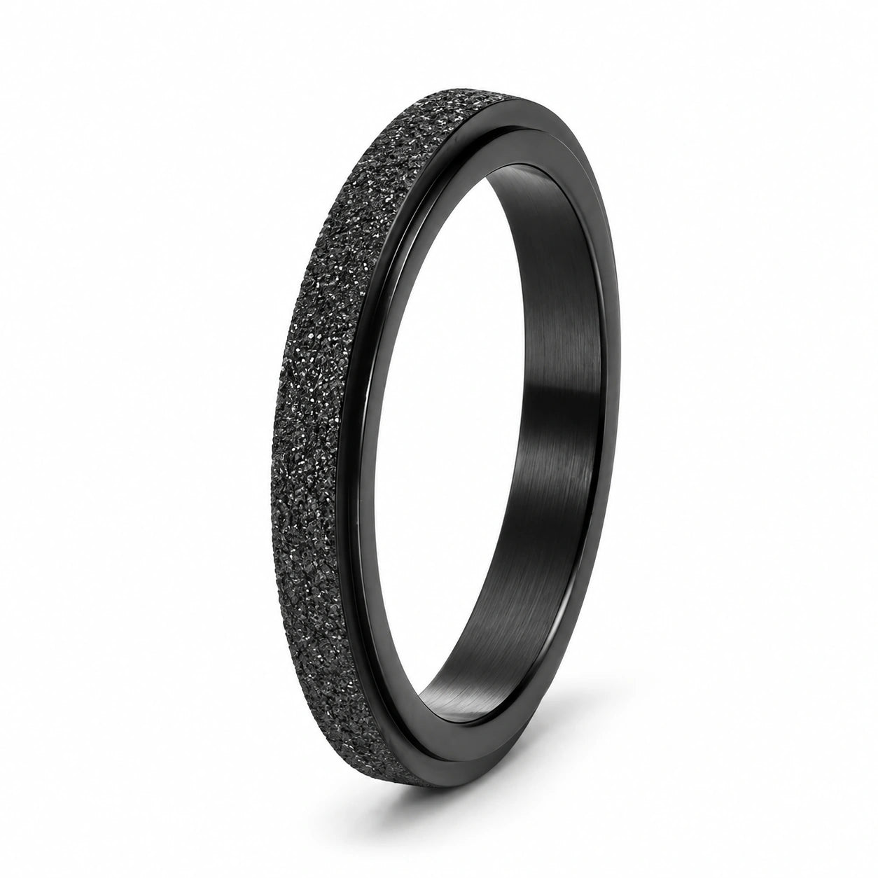 3mm Rotating Spinner Ring – Minimalist Sandblasted Stainless Steel Band