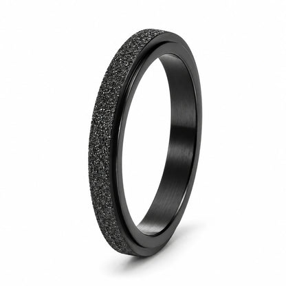 3mm Rotating Spinner Ring – Minimalist Sandblasted Stainless Steel Band
