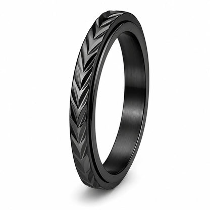 3mm Wheat Pattern Spinner Ring – Stainless Steel