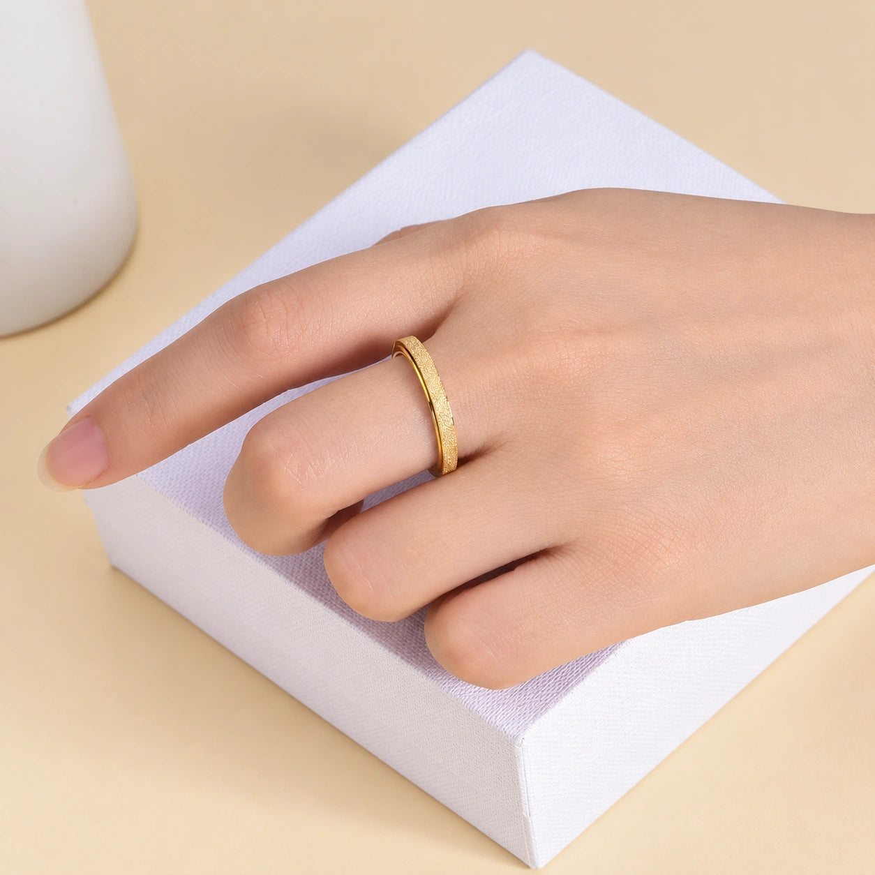 3mm Rotating Spinner Ring – Minimalist Sandblasted Stainless Steel Band