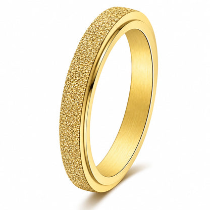 3mm Rotating Spinner Ring – Minimalist Sandblasted Stainless Steel Band