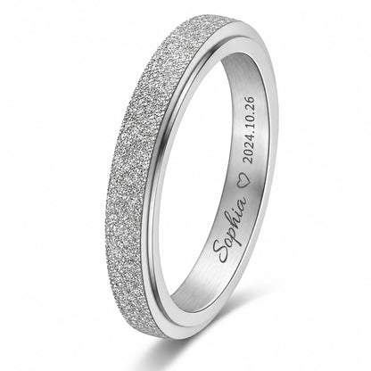 3mm Rotating Spinner Ring – Minimalist Sandblasted Stainless Steel Band