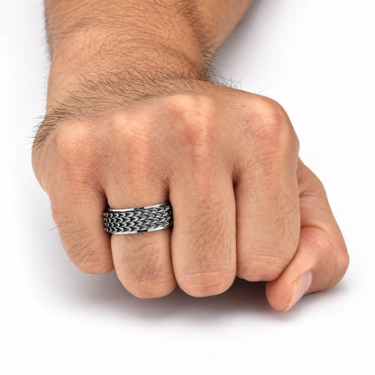 Dragon Scale Spinner Ring – Vintage Stainless Steel Men's Ring