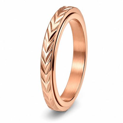 3mm Wheat Pattern Spinner Ring – Stainless Steel