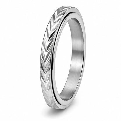 3mm Wheat Pattern Spinner Ring – Stainless Steel